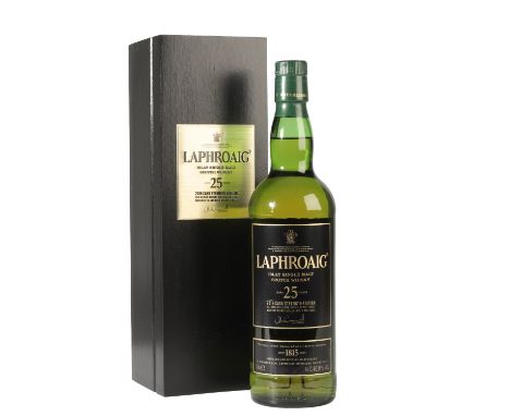 LAPHROAIG SINGLE MALT SCOTCH WHISKY, 25 YEAR OLD CASK STRENGTH, 2015 EDITION, Oloroso sherry and American oak casks, Isle of 