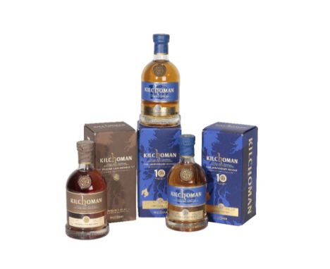 KILCHOMAN SINGLE MALT SCOTCH WHISKY, 10TH ANNIVERSARY RELEASE, Isle of Islay, 70cl, 58.2% abv, 2 btls, numbers 2395 and 2396 