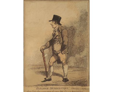 AFTER JAMES GILLRAY (1757-1815) 'Elegance Democratique - A Sketch Found near High Wycombe', etching, 35cm x 35cm