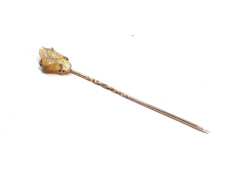 Antique 9ct gold opal stick pin not hallmarked xrt as 9ct gold weight 1g 