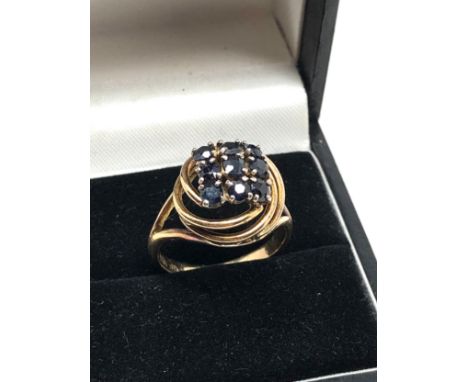 Vintage 14ct gold sapphire dress ring weight 4.1g 