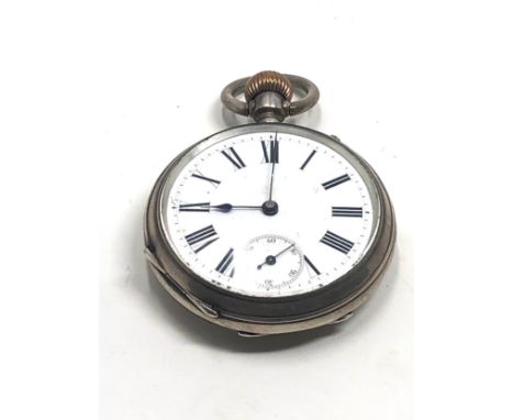 Antique silver open faced pocket watch the watch is ticking no warranty given 