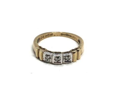 9ct gold diamond ring 2g 