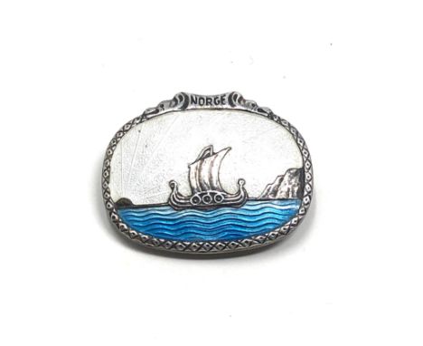 Norway Silver &amp; enamel brooch 