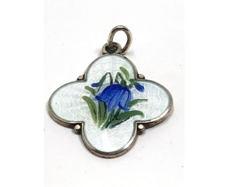 Small David Andersen silver &amp; enamel pendant 