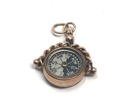 Antique 9ct gold compass fob 6.6g 