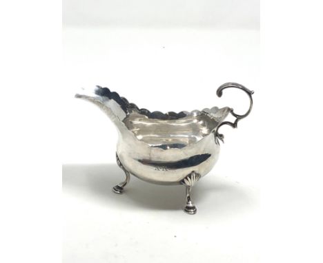 Antique georgian Newcastle silver sauce boat 