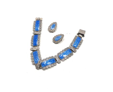 Harmony silver &amp; enamel bracelet &amp; earrings 