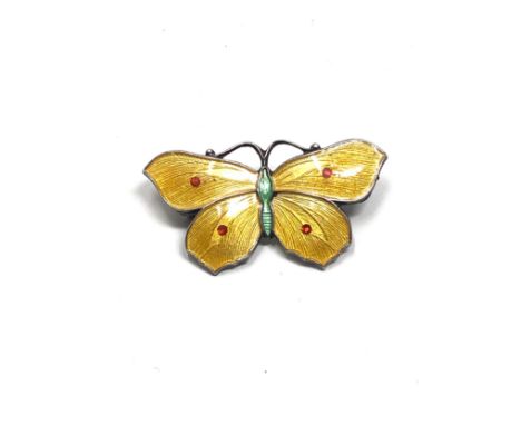 Small silver &amp; enamel J.A.&amp; S butterfly brooch 