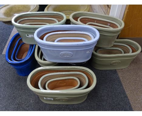 Twenty seven rectangular ceramic traditional style trough Condition Report Click here for further images, condition, auction 