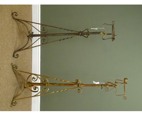 Pair 19th century gas light stands, H119cm