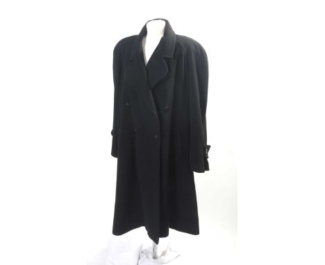 A vintage Karl Lagerfield ladies black wool overcoatThe oversized coat, with wide lapel and double button fasten, the sleeves