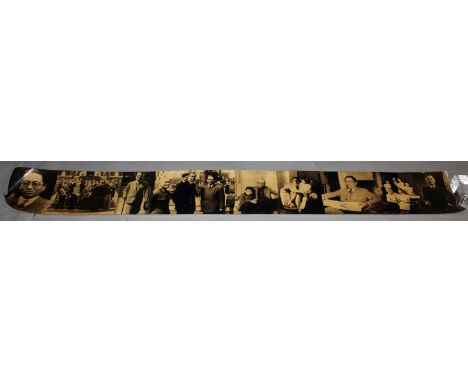 A CHINESE PHOTOGRAPHIC SCROLL, depicting scenes from the life of Lee Teng-Hui, approx 77in wide x 9.75in high.