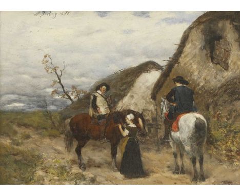 Heinrich Breling (German, 1849-1914)The stirrup cupsigned and dated 'H. Breling. 1878' u.l., oil on panel18.5 x 24.5cmProvena