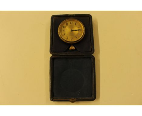 A Lucerne leather cased travelling clock