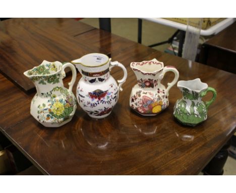 A Royal Worcester "Prince Regent" patterned jug; together with three Mason's ironstone jugs