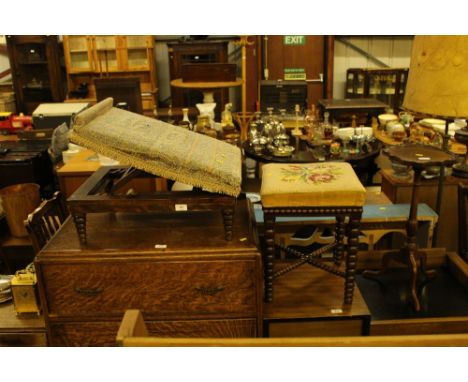 Two bobbin turned stools 