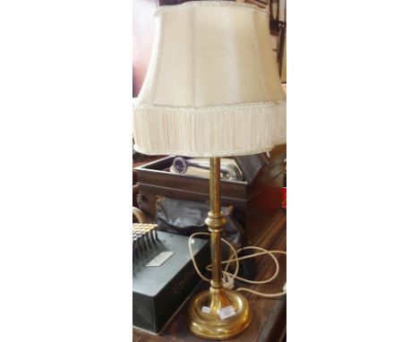 Brass desk lamp with shade