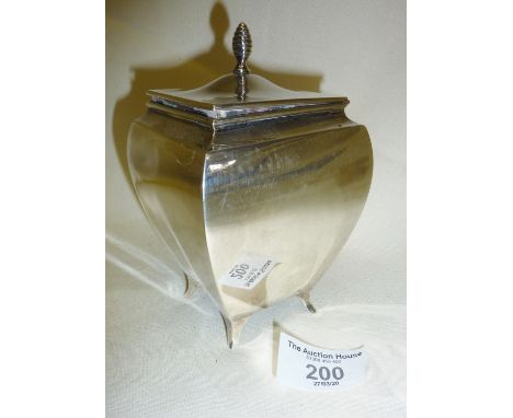 Art Nouveau style silver tea caddy, hallmarked for Birmingham 1921, maker's mark rubbed