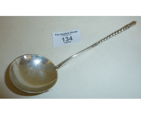 Russian silver ladle, hallmarked for 1878 with maker's initials