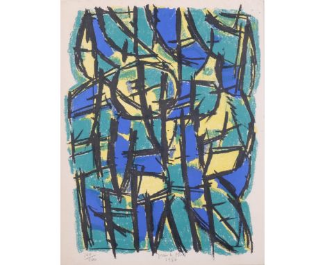 Jean le Moal, abstract, lithograph, 1956, signed in pencil, no. 160/200, sheet 32cm x 25cm, framedSlight even paper discolour