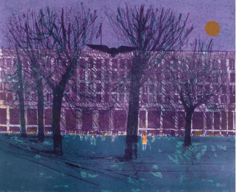 Robert Tavener, American Embassy, Grosvenor Square, lithograph, 1968, signed in pencil, no. 11/25, sheet 52cm x 64cm, unframe