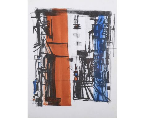 Vieira da Silva, Blue Brown, original lithograph, 1977, issued XX Siecle Paris, sheet 31cm x 24cm, framedGood condition 