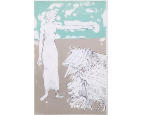Elisabeth Frink (1930 - 1993), Greek myth, original lithograph, 24cm x 15cm, framedGood condition 
