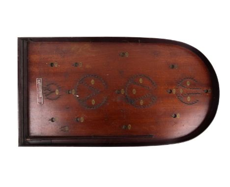 An early 20th century 'Corinthian' bagatelle board together with a late 19th-century French example with a spring mechanism, 