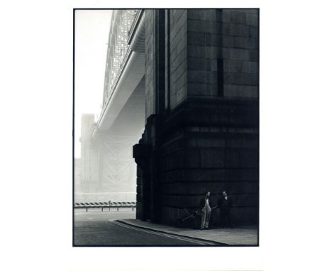 GRAHAM SMITH (1947-) The Tyne Bridge Newcastle Side vintage gelatin silver print, titled signed and dated 1977 in pencil vers