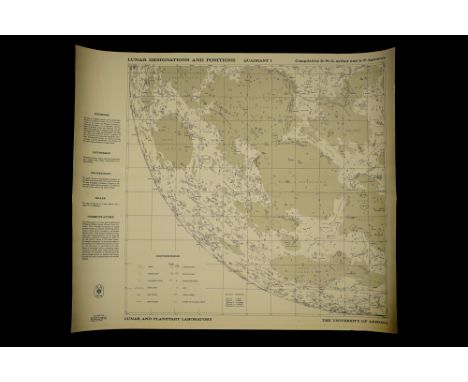 Four Large Maps of the Moon,  Lunar Designations and Positions University of Arizona, c.1962, orthographic projection in four