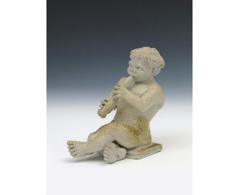 A Martin Brothers stoneware Imp Musician by Robert Wallace Martin, dated 1906, modelled playing a clarinet instrument, seated