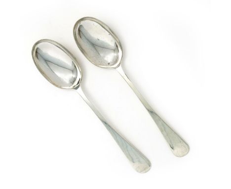 A pair of H.G. Murphy Falcon Studio silver tablespoons, London 1934, plain form, stamped marks, length 22.5cm, approx. weight