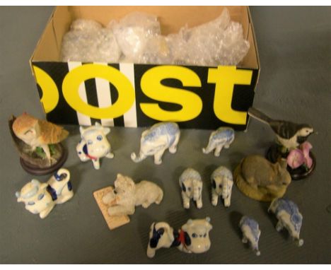 Collection of (approx 30) small various animal ceramic/resin collectables,Damage to the rabbit ears, other-wise vast majority