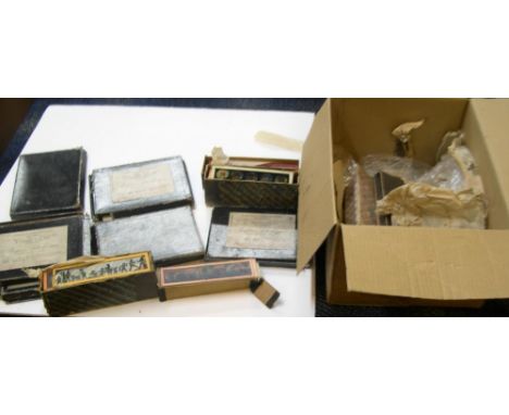 Box full of The Autochrome Lumière plates with original A Lumiere labels and original boxes full of magic lantern slides (lar