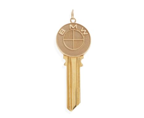  A BMW key pendant  Modelled as a BMW key, stamped 14K Length: 5.8cm   