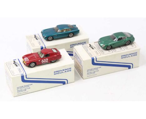 MPH Models 1/43 scale group of 3 plastic and resin racing limited edition models to include; Aston Martin Db 4 GT Zagato, Alf