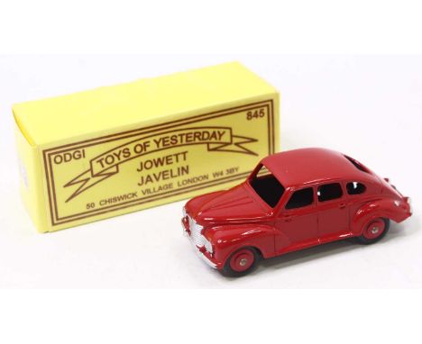 Odgi Toys of Yesterday No.845 Jowett Javelin, red body with matching hubs, boxed