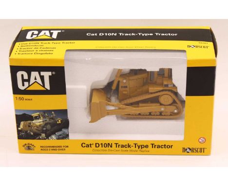 A Norscot Die-cast metal collectables 1:50 scale CAT D10 track-type tractor, bulldozer, in yellow, in original windowed box, 