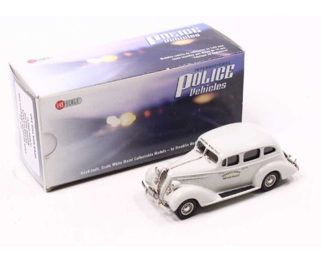 Brooklin Models Ltd, 1/43rd scale white metal model of a IPV 18 1936 Hudson Terraplane Pennsylvania Motor Police Car, Light g