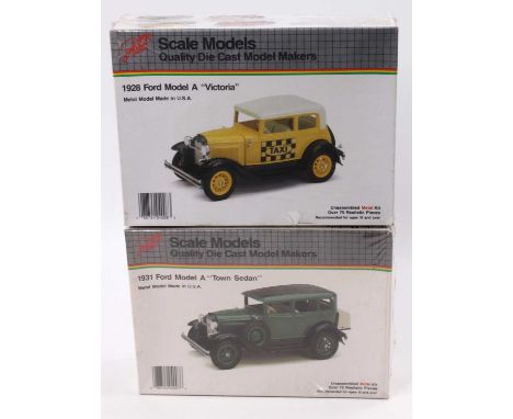 ERTL 1.20 scale, Diecast metal/plastic kit, 1987 issue ex Hubley 1960 kits, 4007 1931 Ford Model A 4.Dr “Town Sedan” inc Full