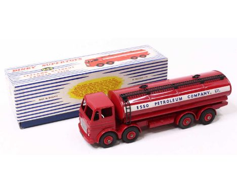 Dinky Toys No. 943 Leyland Octopus Tanker ‘Esso Petroleum Company Ltd’ livery, dark red body and plastic hubs, in near mint o