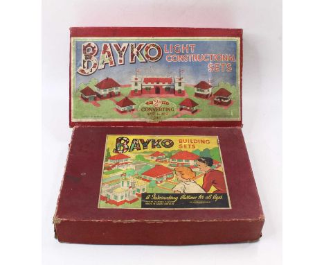 Bayko 1950s Group of 2 Sets to include; Patent No.422645 Building Outfit No.3 and Patent No.422645 Light Constructional Outfi