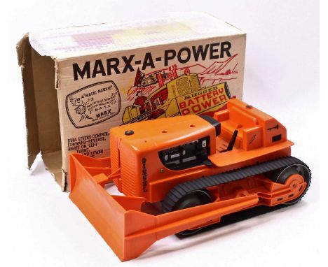 A Marx Toys No. 903177 battery-powered dual motor drive Marx-A-Power Giant Bulldozer, housed in the original box