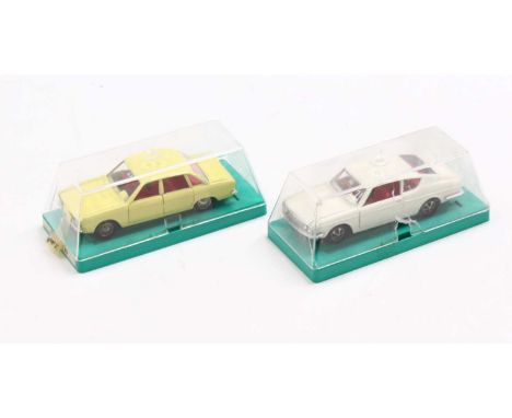 Marklin group of 2 cased diecast models to include; No.1837 VW K70 in yellow body with red interior and No.1834 Audi 100 Coup