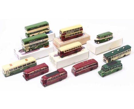 11 kit built 1:76 scale white metal and resin busses, operated by Norfolks, and East Kent, by various manufacturers, includin