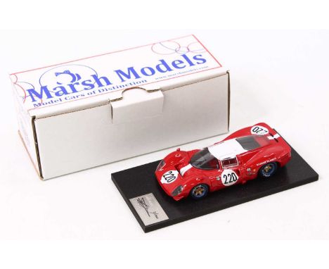 A Marsh Models No. MM197 1/43 scale factory hand built model of a Ferrari 412P Florio 220 race car, as driven by Guichet/Mull