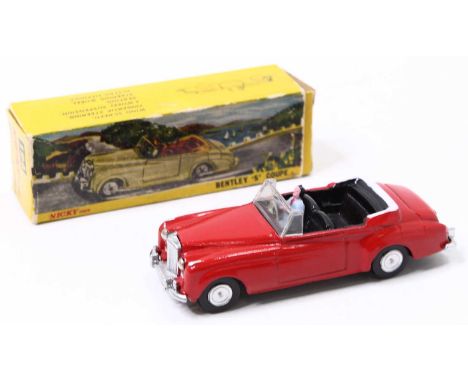 Dinky Nicky Toys, 194, Bentley S Coupe, red body with black interior and spun hubs, with driver, housed in the original card 