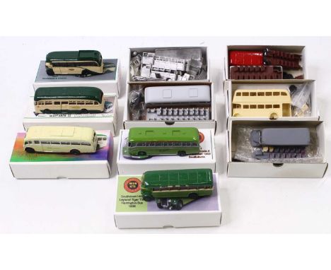 10 1:76 scale resin kits for buses, by Little Bus Company with prototypes including a Willowbrook biking, 1959, a Bedford OWB