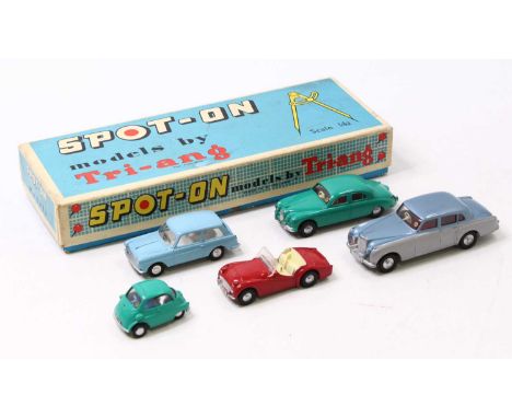 Triang Spot-On Presentation set No. A comprising of No.102 Bentley Saloon in silver and light blue body with red interior and